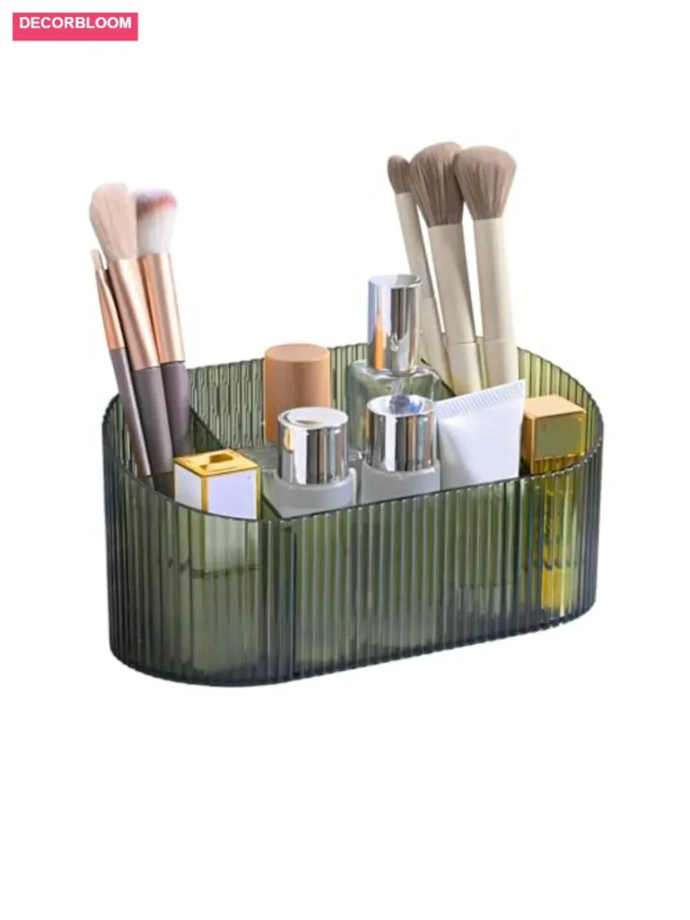 Large Capacity 5 Slot Makeup Brush Holder Acrylic Cosmetic Organizer Vanity